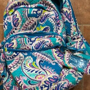 Vera Bradley Teal and Pink Paisley Backpack